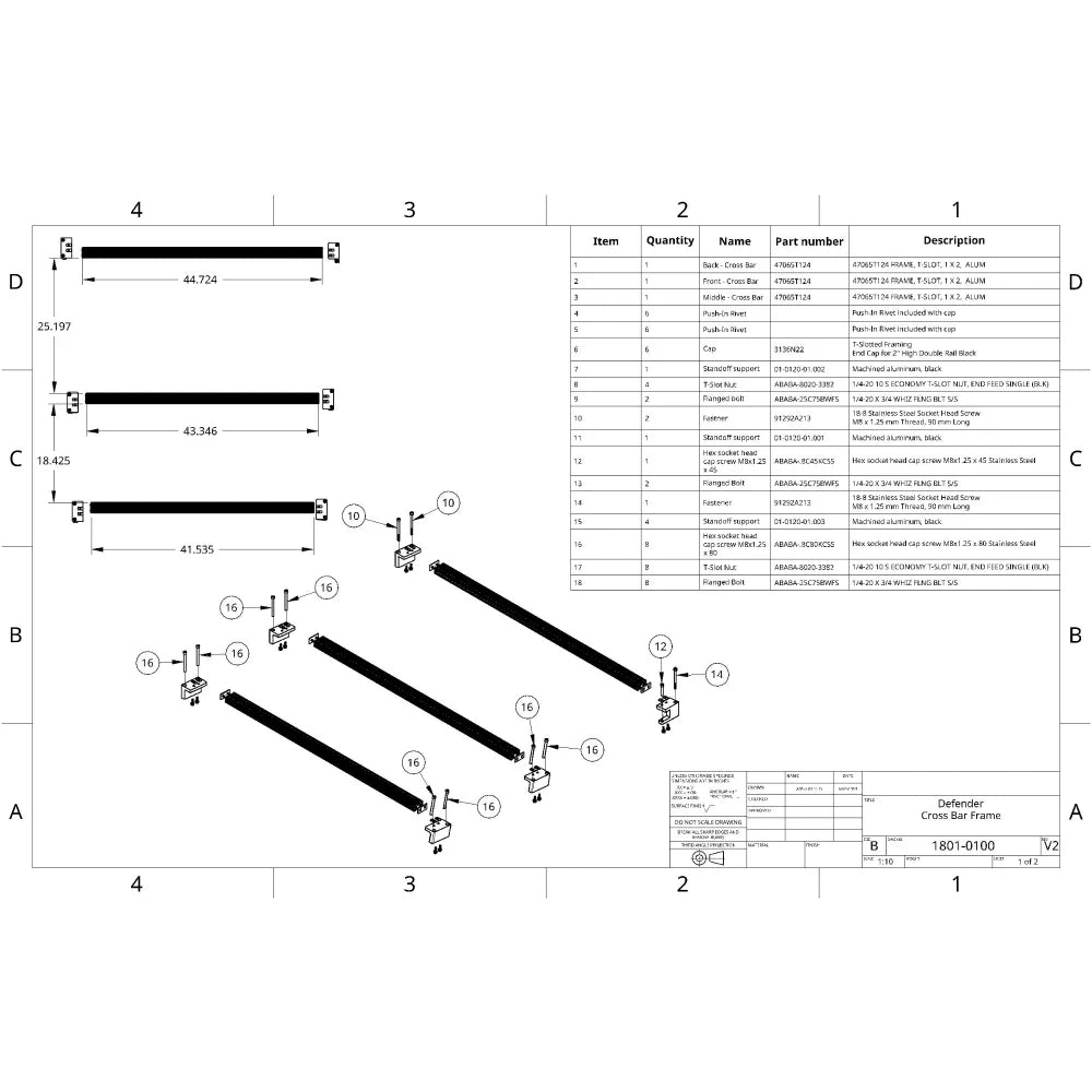 Badass Tents 2020-24 Land Rover NEW Defender 110 CONVOY Rooftop Tent Cross Bar Diagram