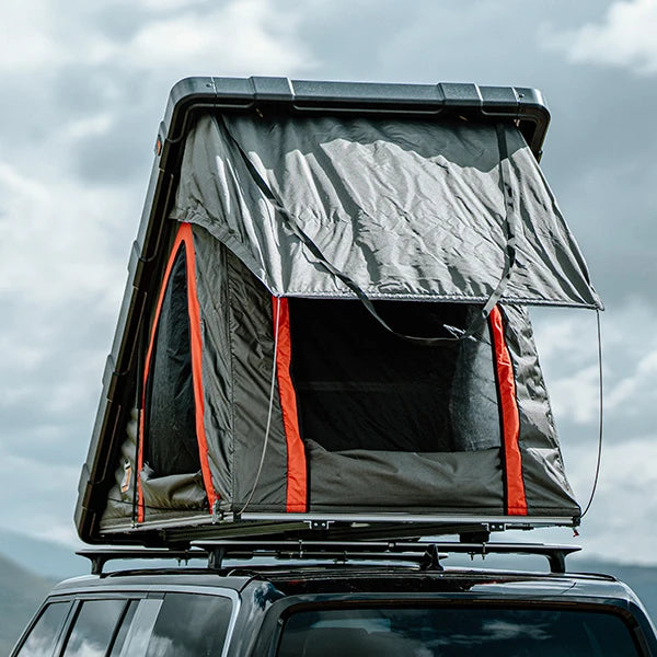 Badass Tents RUGGED Rooftop Tent (Universal Fit) w Top Crossbars Open Rear 1