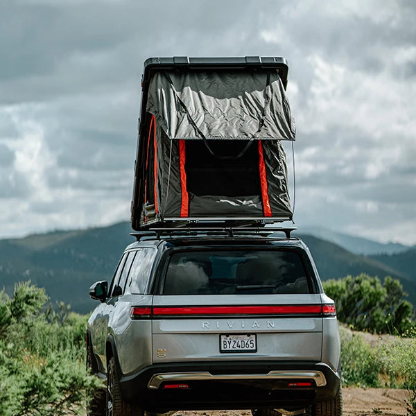 Badass Tents RUGGED Rooftop Tent (Universal Fit) w Top Crossbars Open Rear 2