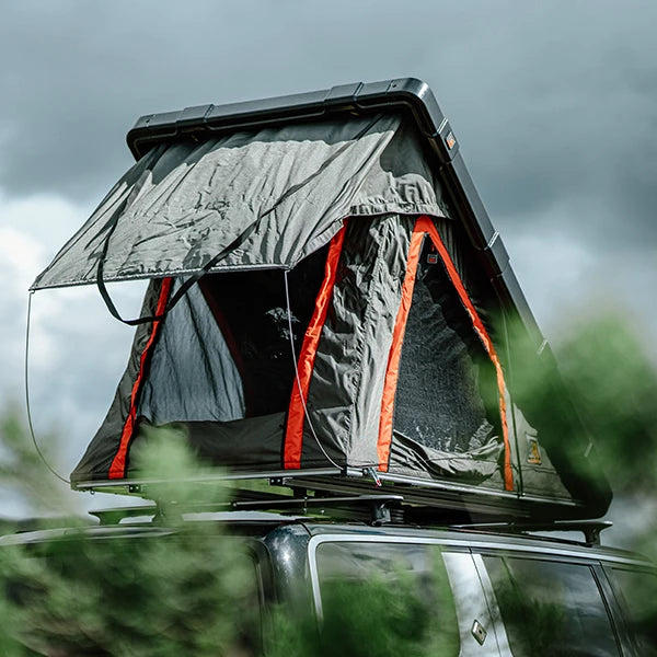 Badass Tents RUGGED Rooftop Tent (Universal Fit) w Top Crossbars Open Side 3