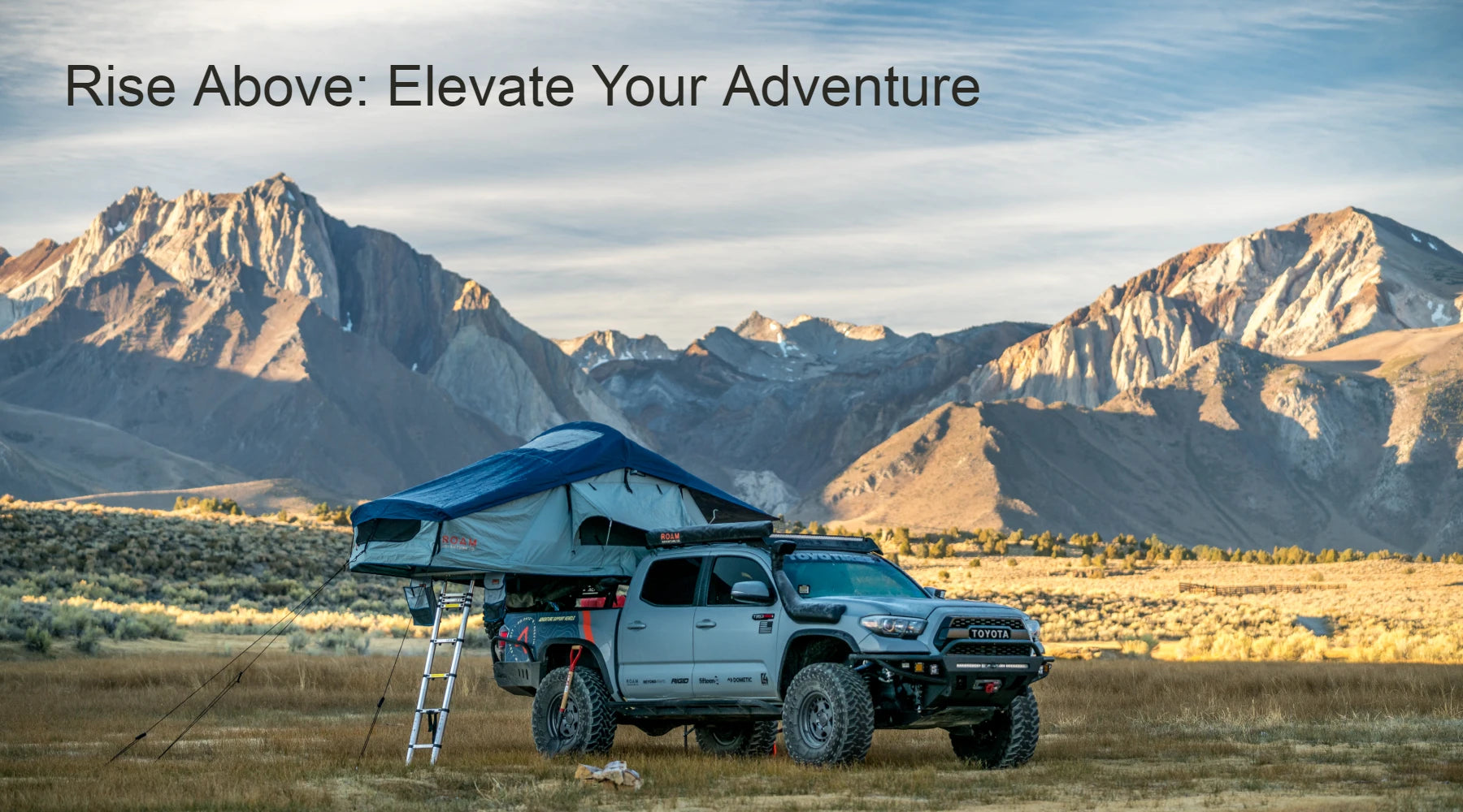 Roam Rooftop Tent on Toyota Tundra with Mountains in Background