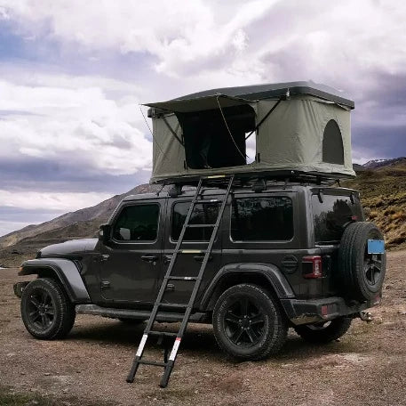 Nomad Hardshell Rooftop Tent Green Action Shot