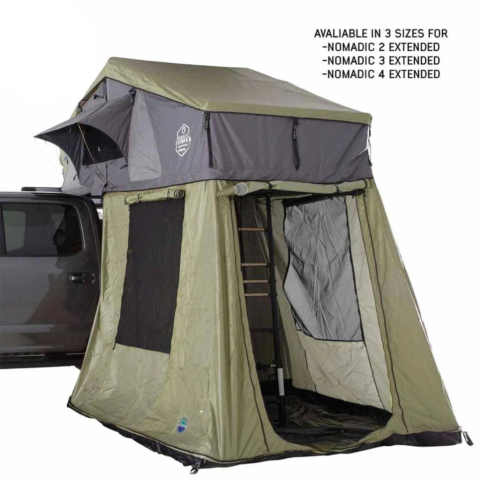 Nomadic-Roof-Top-Tent-Annex-Green-Base-With-Black-Floor-Travel-Cover-sizes