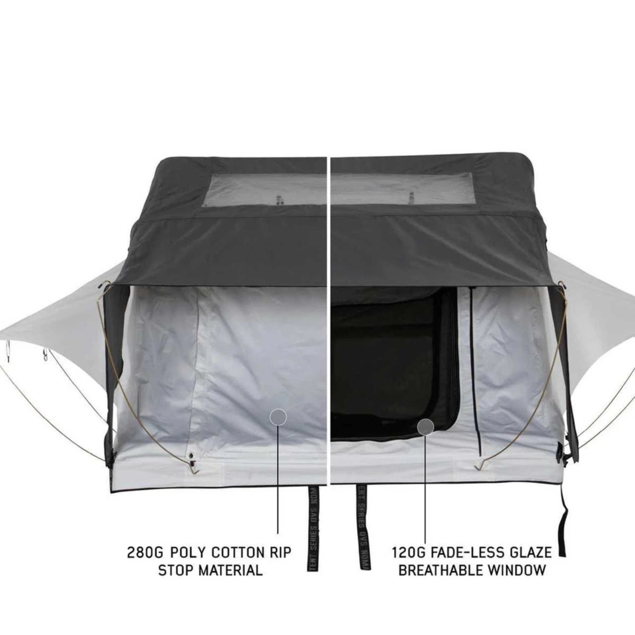 OVS_HD_N3E_Arctic_White_Soft_Shell_Roof_Top_Tent_Open_and_Closed_Door