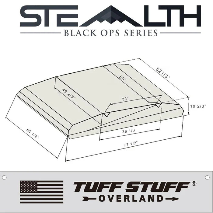 TUFF STUFF OVERLAND Stealth Hardshell Rooftop Tent Dimensions