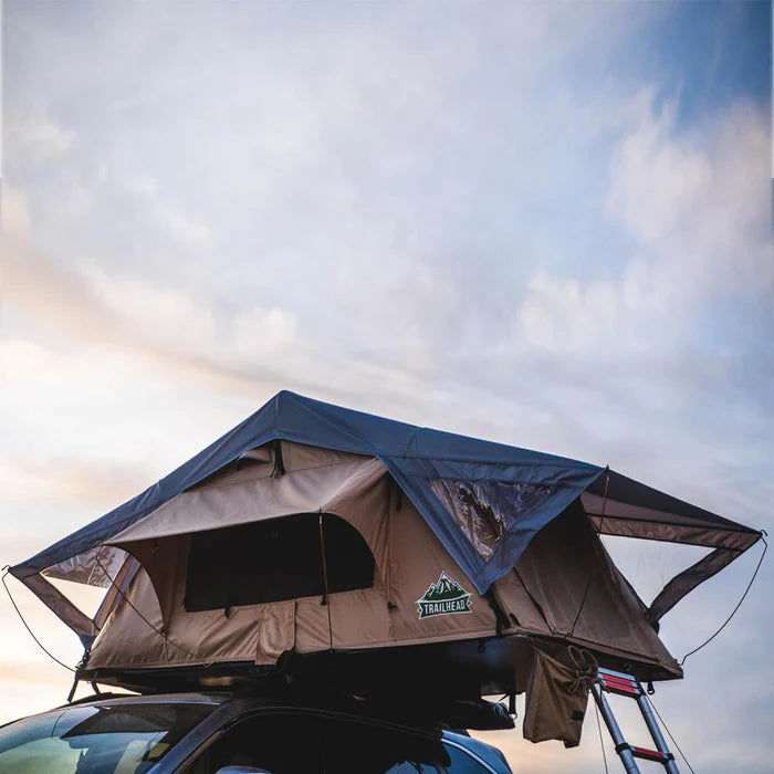 TUFF STUFF OVERLAND Trailhead Roof Top Tent Open Action