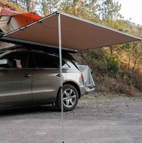 Trustmade 6'x 6' Car Side Awning Rooftop Pull Out Tent Shelter Black Cover + Beige Inside  - Rooftop Ritz