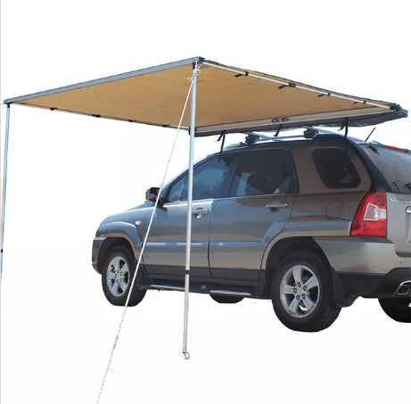 Trustmade 6'x 6' Car Side Awning Rooftop Pull Out Tent Shelter Black Cover + Beige Inside  - Rooftop Ritz