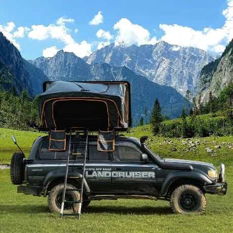 Trustmade Fold-out Style Hard Shell Rooftop Tent Pioneer Series action shot