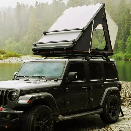 Trustmade Scout Hardshell Rooftop Tent BlackGrey Action Shot