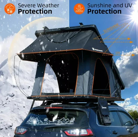 Trustmade Triangle Aluminium Black Hard Shell Grey Scout Max High Ridge Rooftop Tent Weather and UV Protection