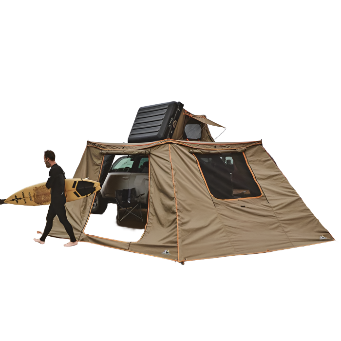 TUFF STUFF OVERLAND 270 Degree Awning Shade Walls, Fits Compact Only, Door & Wall, Olive, Pack 1