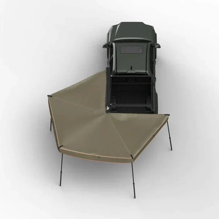 TUFF STUFF OVERLAND 270 Degree Awning, Compact, Driver Side, C-Channel Aluminum, Olive - Rooftop Ritz