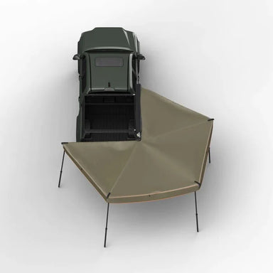 TUFF STUFF OVERLAND 270 Degree Awning, Compact, Passenger Side, C-Channel Aluminum, Olive - Rooftop Ritz