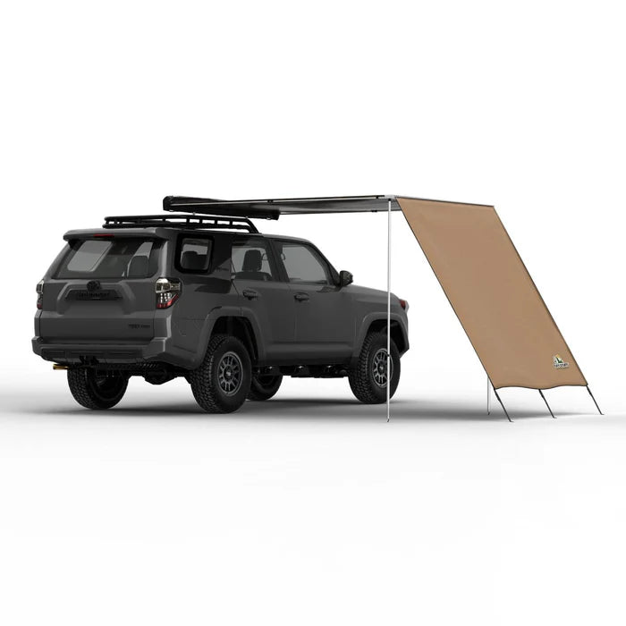 TUFF STUFF OVERLAND Truck Or Car Awning Shade Wall, 6.5X8 FEET, Poly-Cotton Ripstop Fabric, Tan - Rooftop Ritz