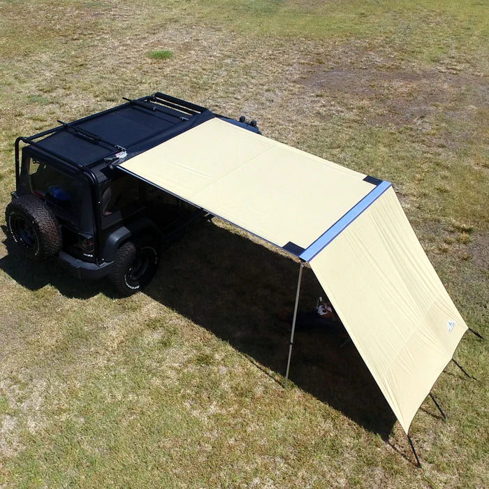 TUFF STUFF OVERLAND Truck Or Car Awning Shade Wall, 6.5X8 FEET, Poly-Cotton Ripstop Fabric, Tan - Rooftop Ritz